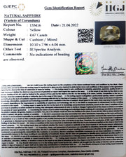 4.67/CT Natural Ceylonese Pukhraj with Govt Lab Certificate-(YELSA9V)
